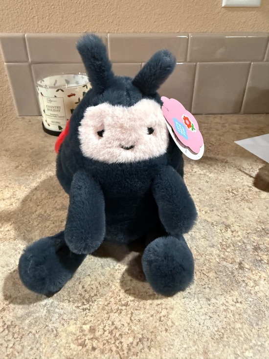 giggle scape Other - Plush Ladybug Stuffed Animal - Navy Blue & Cream
